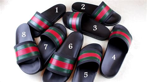 gucci fake/not slides|faux gucci flip flops.